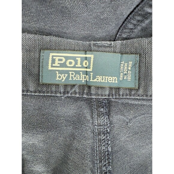 Polo Ralph Lauren Navy Linen Blend Drawstring Cargo Shorts Size XLARGE EUC - Picture 3 of 10